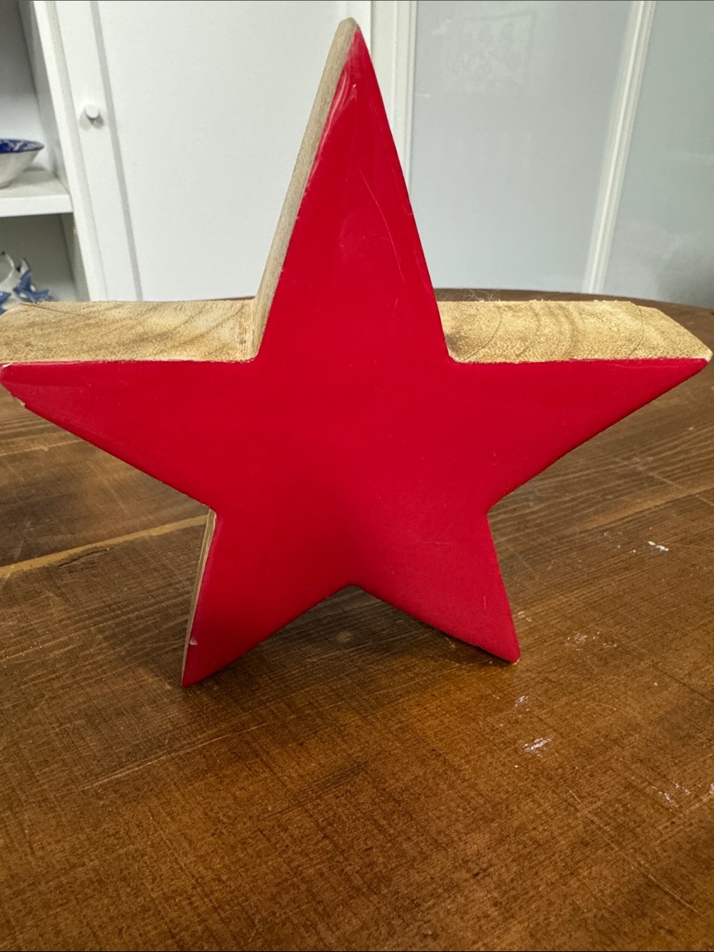 Red Wooden Star Holiday Decor